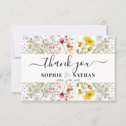 Spring Summer Wildflower  Thank you Card