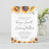 Spring Sunflower Bloom Wedding Invite (Standing Front)