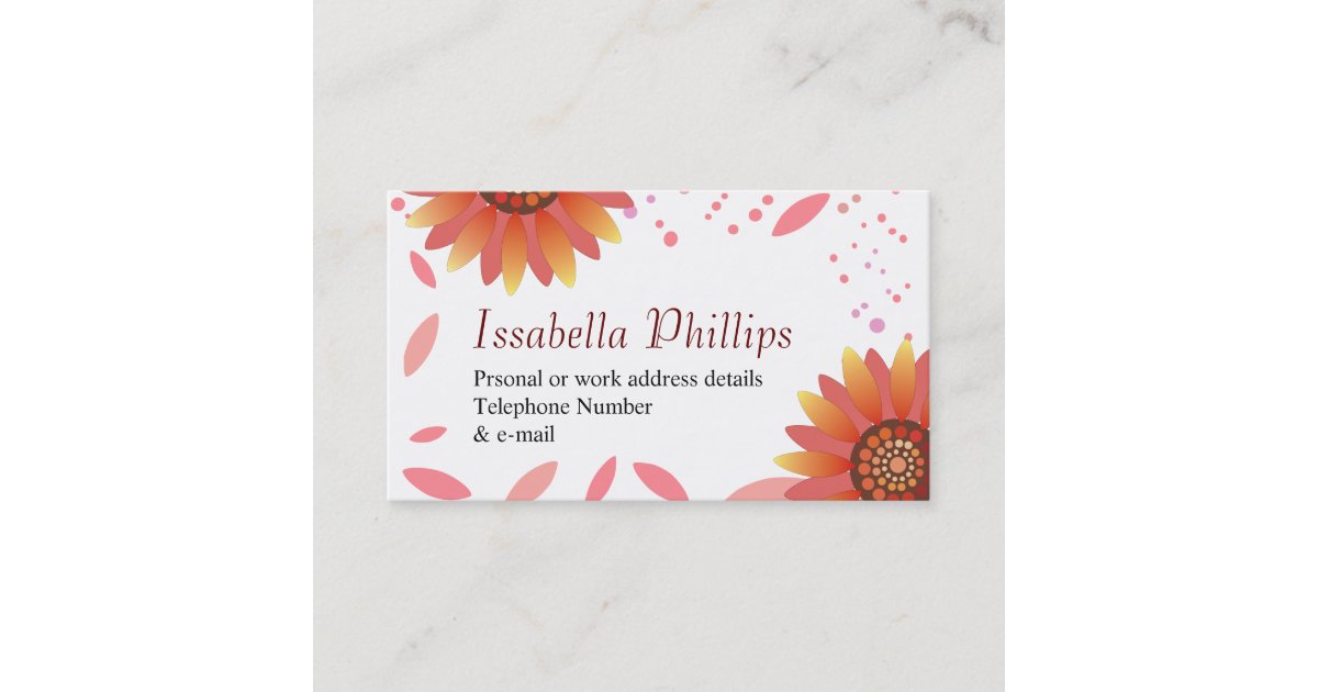 Spring Sunflower business card template