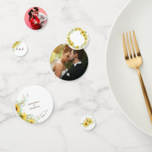 Spring Sunflower Wedding Table Decor Confetti