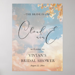 Spring Sunset On Cloud Nine Bridal Shower Welcome Poster