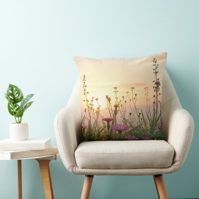 spring sunset. throw pillow (Chair)