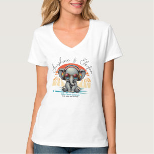 Spring Sunshine and Ele-fun Retro Beach Getaway T-Shirt