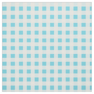 Spring Sunshine Blue White Check  Gingham Pattern Fabric