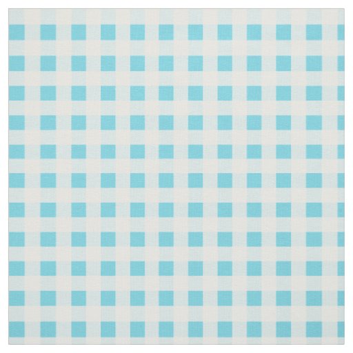 Spring Sunshine Blue White Check  Gingham Pattern Fabric