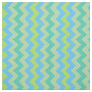 Spring Sunshine Chevron Pattern Blue Green Yellow Fabric