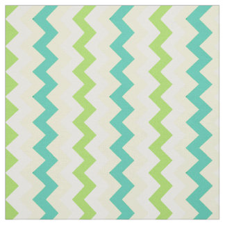 Spring Sunshine Chevron Pattern Teal Green Yellow Fabric