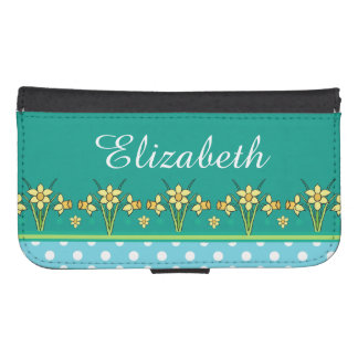 Spring Sunshine Daffodil Border Wallet Case