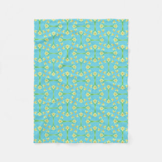 Spring Sunshine Daffodils Sky Blue Fleece Blanket