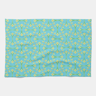 Spring Sunshine Daffodils Sky Blue Kitchen Towel