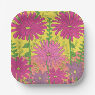 Spring Sunshine Floral Paper Plates