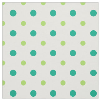 Spring Sunshine Green and White Polka Dots Fabric