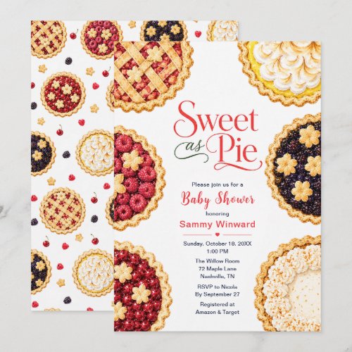 Spring Sweet as Pie Baby Shower Invitation