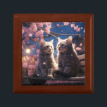 Spring Sweet Cherry Blossoms Kittens Gift Box<br><div class="desc">Celebrate the vibrant tapestry of springtime with a charming portrayal of two kittens snuggled beneath a shower of cherry blossoms,  their fluffy forms harmonizing with the delicate petals in a timeless expression of spring's magic.</div>