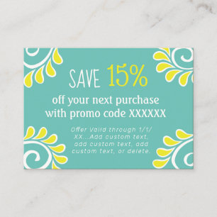 Spring Swirl Promo Code Discount Card
