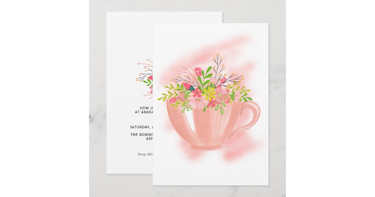 Spring Tea Invitation Spring Tea Birthday Party Invitation | Zazzle