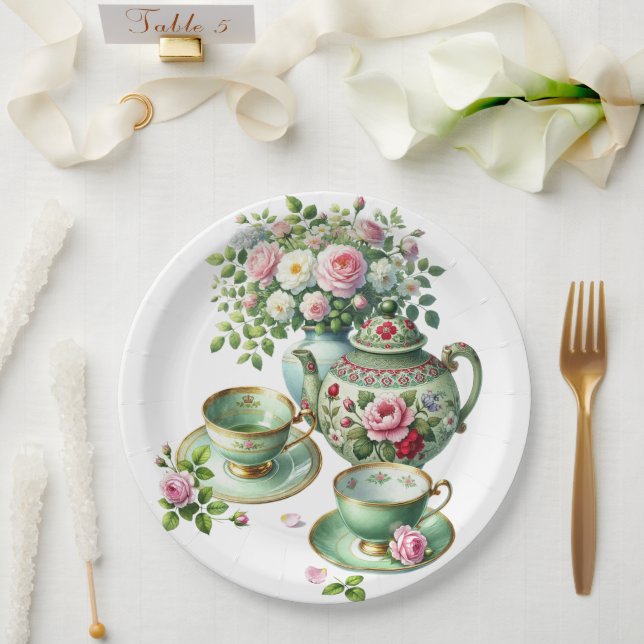 Spring Tea Party Paper Plates (Wedding)