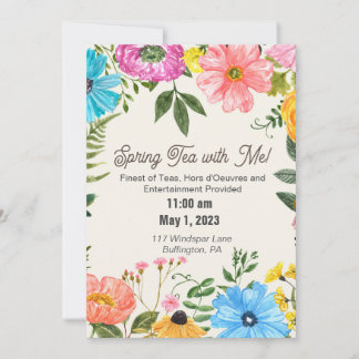 Spring Tea, Spring Celebrations, Spring Equinox, Invitation