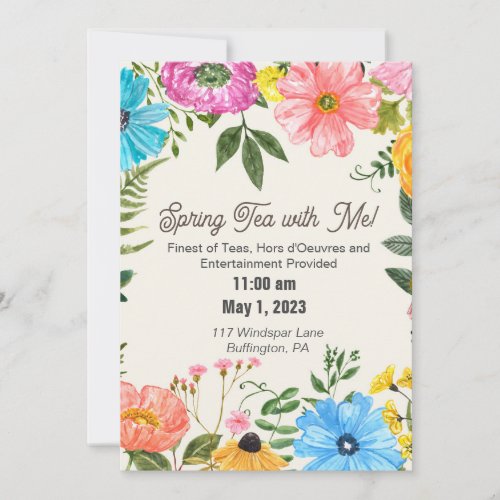 Spring Tea Spring Celebrations Spring Equinox  Invitation