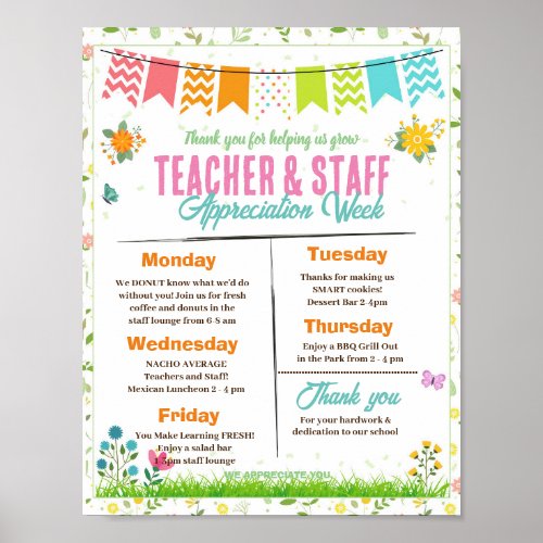 Spring Teacher and Staff Appreciation Flyer Poster