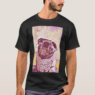 Spring Teacher Glasses Pop Art Portrait Puppy Pug T-Shirt