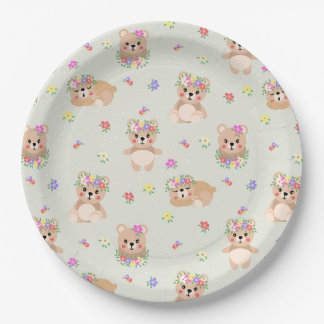 Spring teddy bear paper plates