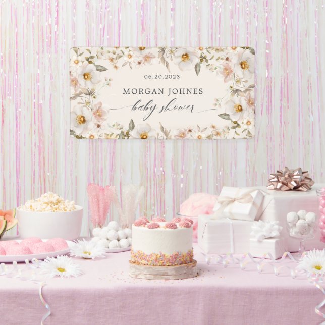 Spring Tender Floral Bridal Shower Banner (Party)
