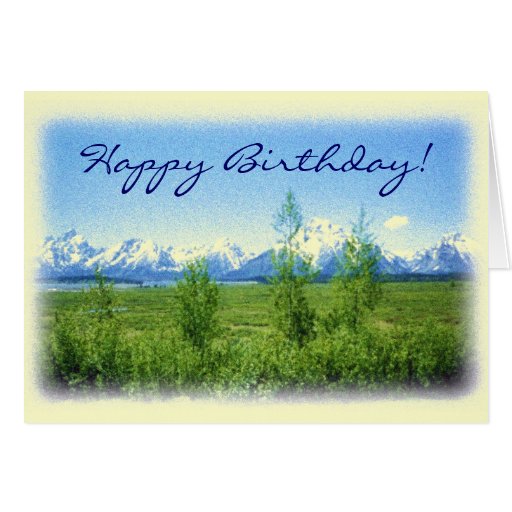 Spring Tetons Happy Birthday card template | Zazzle