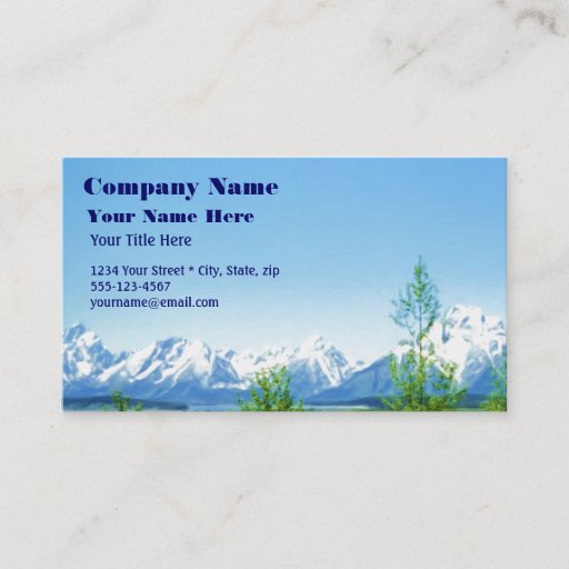 Customizable Spring Tetons VISION business card