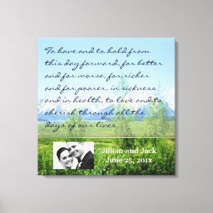 Spring Tetons WEDDING Vows Display Canvas Print