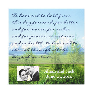 Spring Tetons WEDDING Vows Display Canvas Print