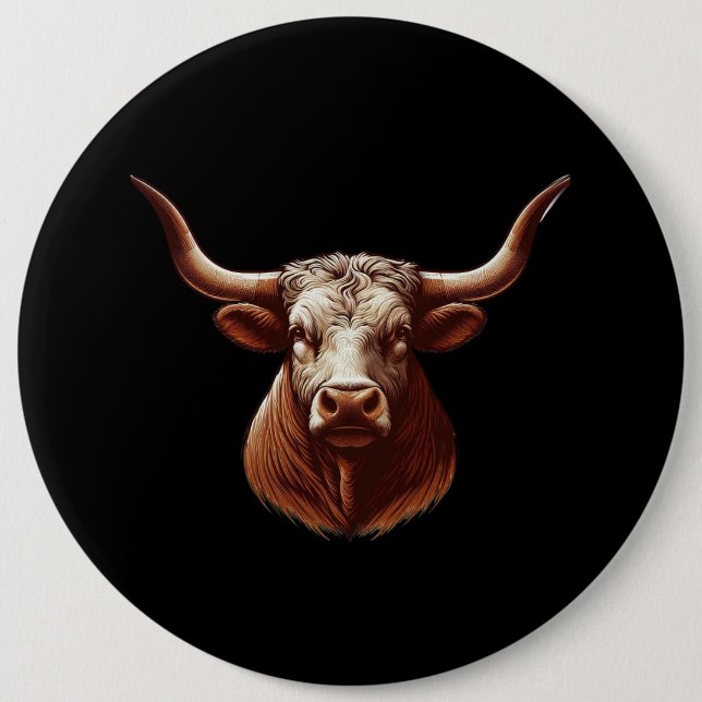 Spring Texas longhorn Button (Front)