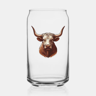 Spring Texas longhorn Can Glass
