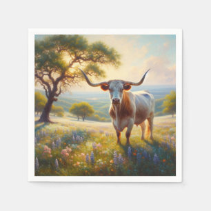 Spring Texas longhorn cow Napkins