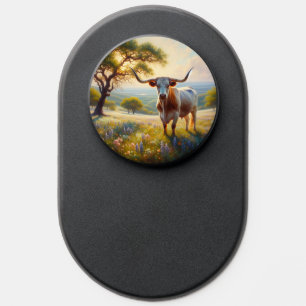 Spring Texas longhorn cow  PopSocket