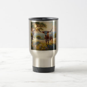 Spring Texas longhorn cow Travel Mug