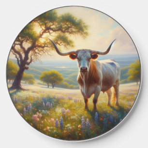 Spring Texas longhorn cow Wireless Charger
