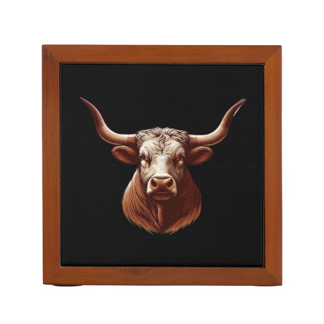 Spring Texas longhorn Desk Organizer (Front)