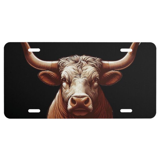 Spring Texas longhorn License Plate (Front)