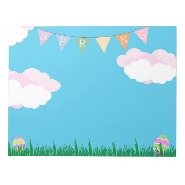 Spring themed notepad with Easter eggs (Front)