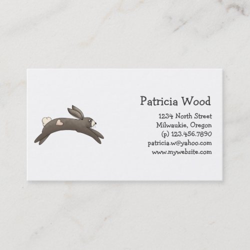 Spring Things  Grey Bunny with Heart Business Card