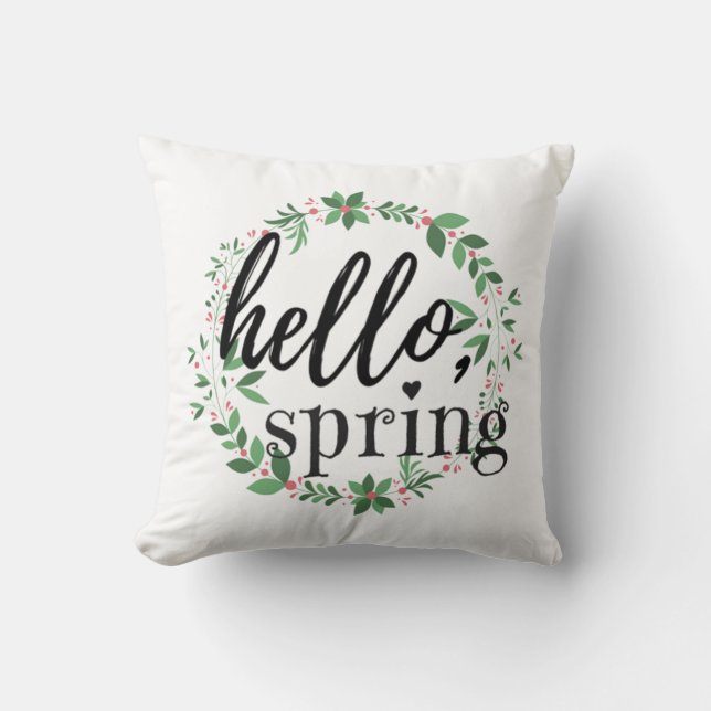 Spring Throw Pillow - Hello, Spring (Front)