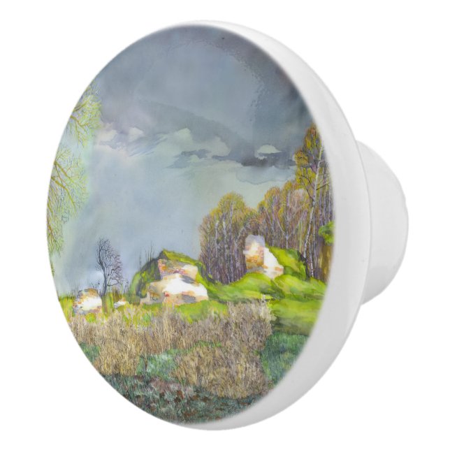 Spring thunderstorm ceramic knob (Right)