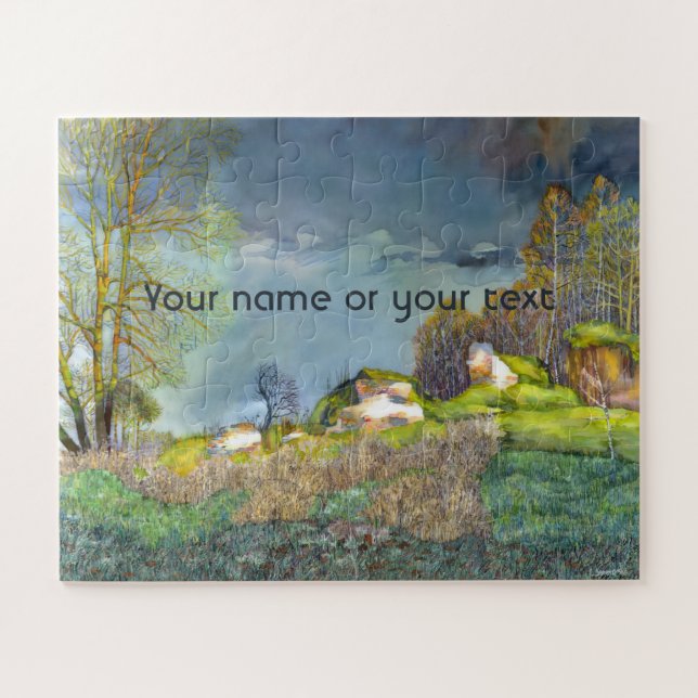 Spring thunderstorm painting  Watercolor Jigsaw Puzzle (Horizontal)