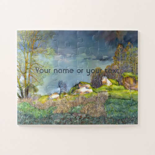 Spring thunderstorm paintingWatercolor Jigsaw Puzzle