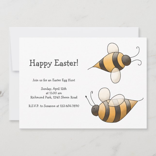 Spring Time · Bees Invitation (Front)