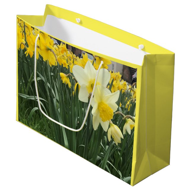 Spring Time Daffodil Large Large Gift Bag (Front Angled)