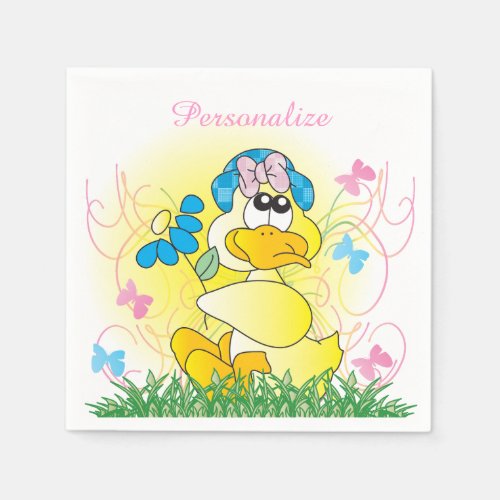 Spring Time Easter Duck Napkins