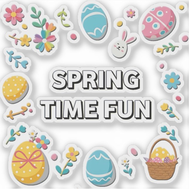 Spring Time Easter | Easter Spring Sticker (Front)