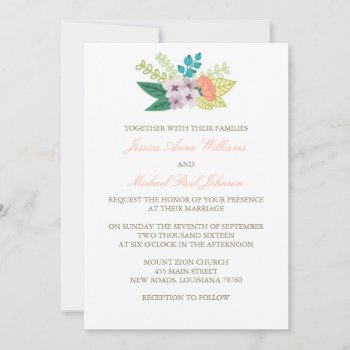 Spring Time Floral Wedding Invitations by fancypaperie at Zazzle